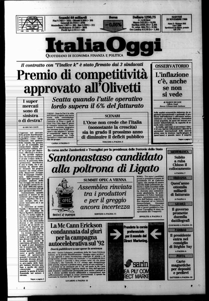 Italia oggi : quotidiano di economia finanza e politica